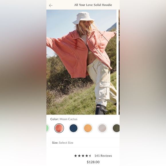 FREE PEOPLE ALL YOUR LOVE HOODIE XSMALL - Picture 2 of 2